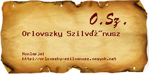 Orlovszky Szilvánusz névjegykártya